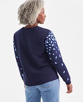 Style & Co Women's Printed Fleece Sweatshirt, Created for Macy's