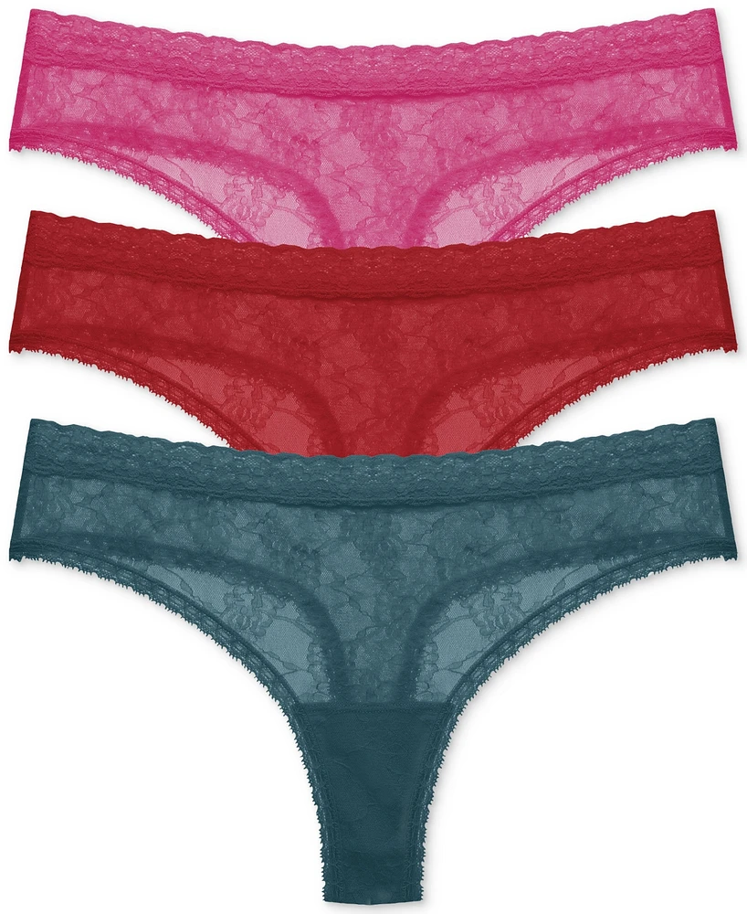 Natori Women's Bliss Allure 3-Pk. Lace Thong Underwear 771303MP