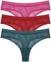 Natori Women's Bliss Allure 3-Pk. Lace Thong Underwear 771303MP