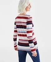 Style & Co Petite Long-Sleeve Scoop-Neck Top, Created for Macy's