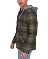 Levi's Men's Plaid Quilted Hooded Shirt Jacket