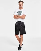 Reebok Men's Regular-Fit Mesh-Panel Satin Basketball Shorts