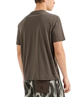 A|X Armani Exchange Men's Short Sleeve Crewneck Camo Logo T-Shirt