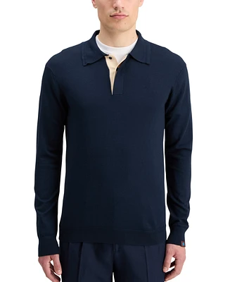 Scotch & Soda Men's Knitted Long Sleeve Polo Sweater