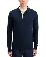 Scotch & Soda Men's Knitted Long Sleeve Polo Sweater