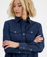 Jones New York Petite Denim Button-Up Shirt