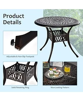 Sugift 36 Inch Patio Round Dining Bistro Table with Umbrella Hole