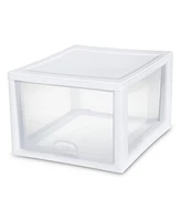 Sterilite 27 Quart Stacking Storage Drawer, Stackable Plastic Bin Drawer, 4 Pack