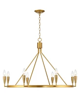 Possini Euro Design Covey Gold Ring Chandelier Lighting 36" Wide Modern Tapering Candles 8