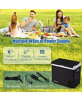 12 Volt Car Refrigerator 53QT Portable Car Fridge with -4 68 for RVs Adjustable Range Black