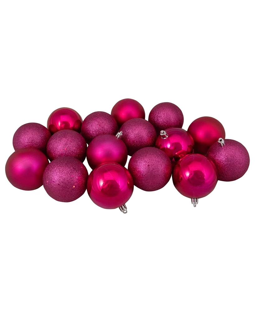 Northlight Magenta Shatterproof Christmas Ball Ornaments 3-Inch