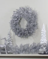 Northlight 36" Silver Tinsel Artificial Christmas Wreath Unlit