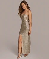 Donna Karan Women's Strapless Sequin Gown