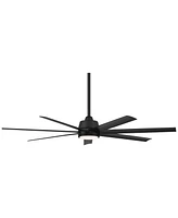 56" Phoenix Modern Indoor Ceiling Fan with Cct Led Light and 6-Speed Remote Max Black Finish 7-Blade for Bedroom Living Room Kitchen Dining Office Fam