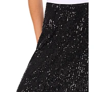 CeCe Women's A-Line Sequin Skirt