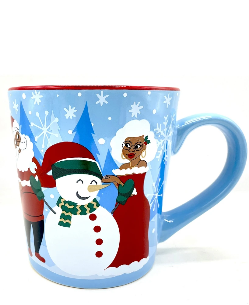 Black Paper Party Papa and Nana Snowman Mug,12 oz