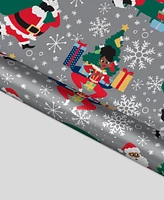 Black Paper Party Silver Papa and Holly Foil Gift Wrap