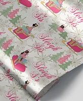 Black Paper Party White Sleigh Sis Gift Wrap