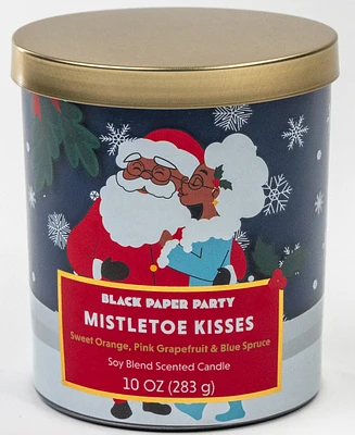 Black Paper Party Misteltoe Kisses Candle