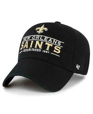 '47 Brand Men's Black New Orleans Saints Vernon Clean Up Adjustable Hat