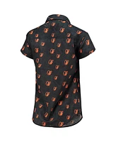 Foco Women's Orange Baltimore Orioles Floral Button Up Shirt