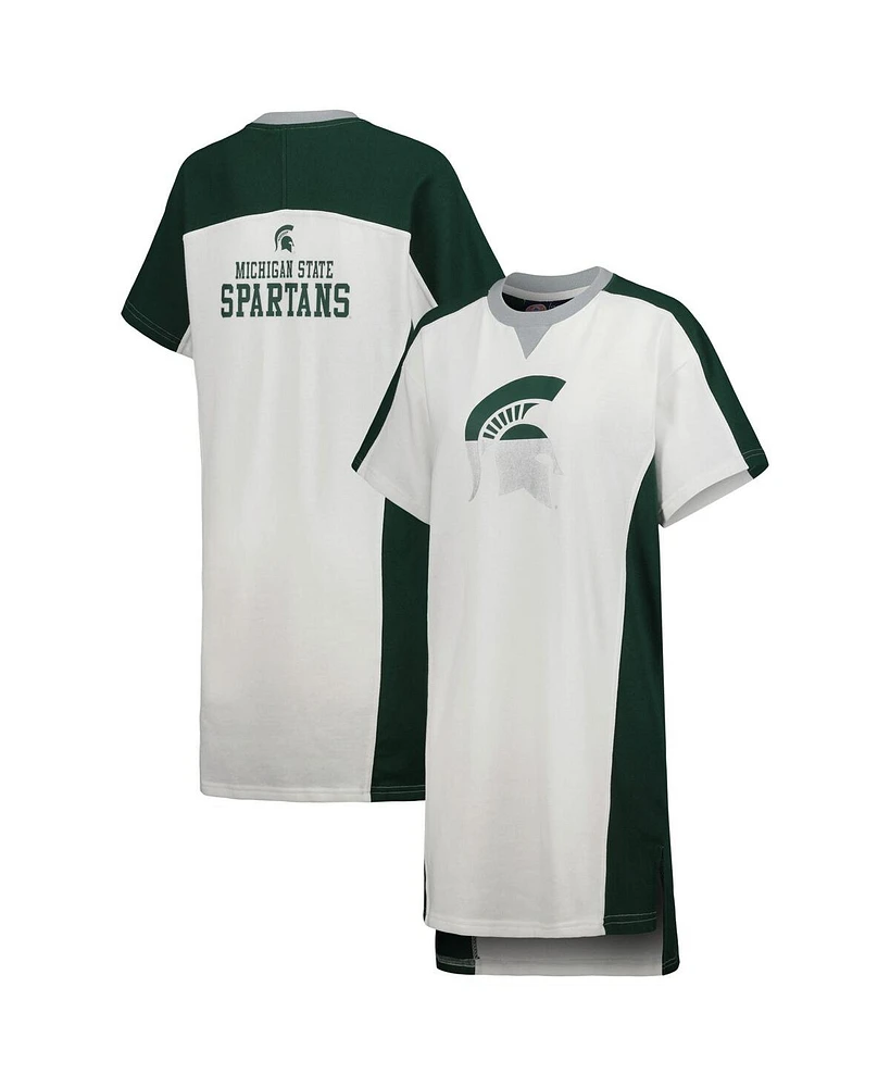 G-iii 4Her by Carl Banks Women's White Michigan State Spartans Home Run T-Shirt Dress