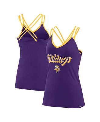 Fanatics Women's Purple Minnesota Vikings Go for It Strappy Crossback Tank Top