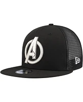 New Era Big Boys and Girls Black the Avengers 9FIFTY Trucker Snapback Hat