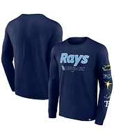 Fanatics Men's Navy Tampa Bay Rays Strike the Goal Long Sleeve T-Shirt