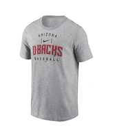 Nike Men's Heather Gray Arizona Diamondbacks Home Team Athletic Arch T-Shirt