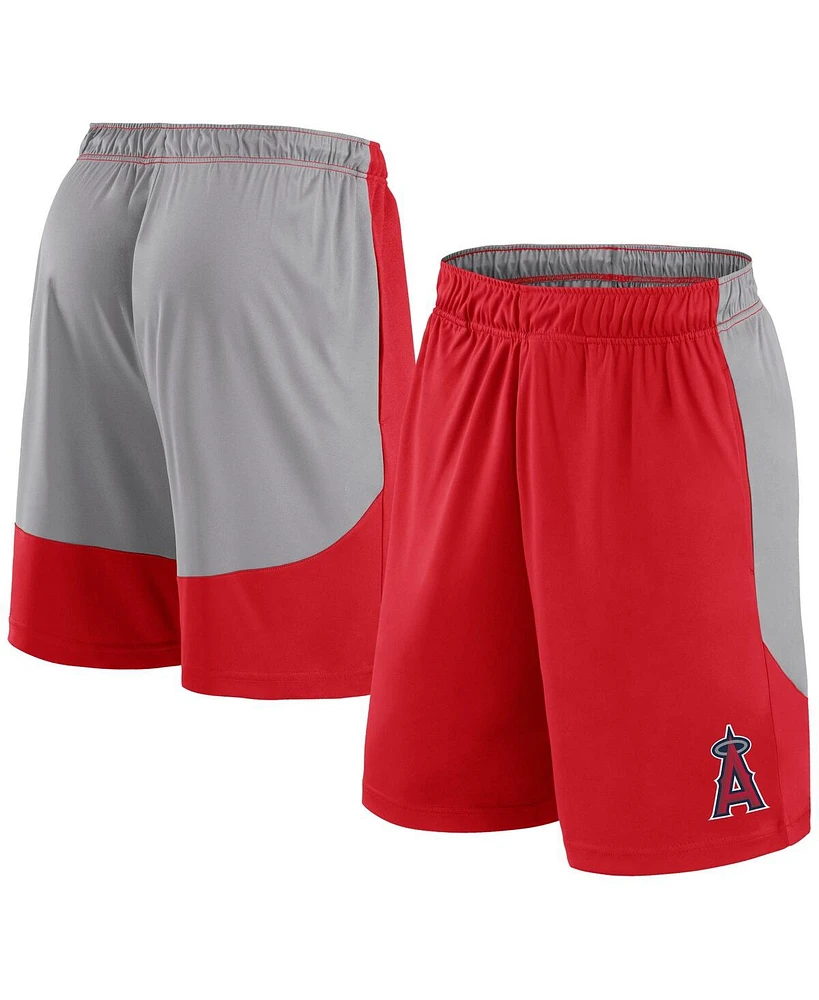 Fanatics Men's Red/Gray Los Angeles Angels Go Hard Shorts