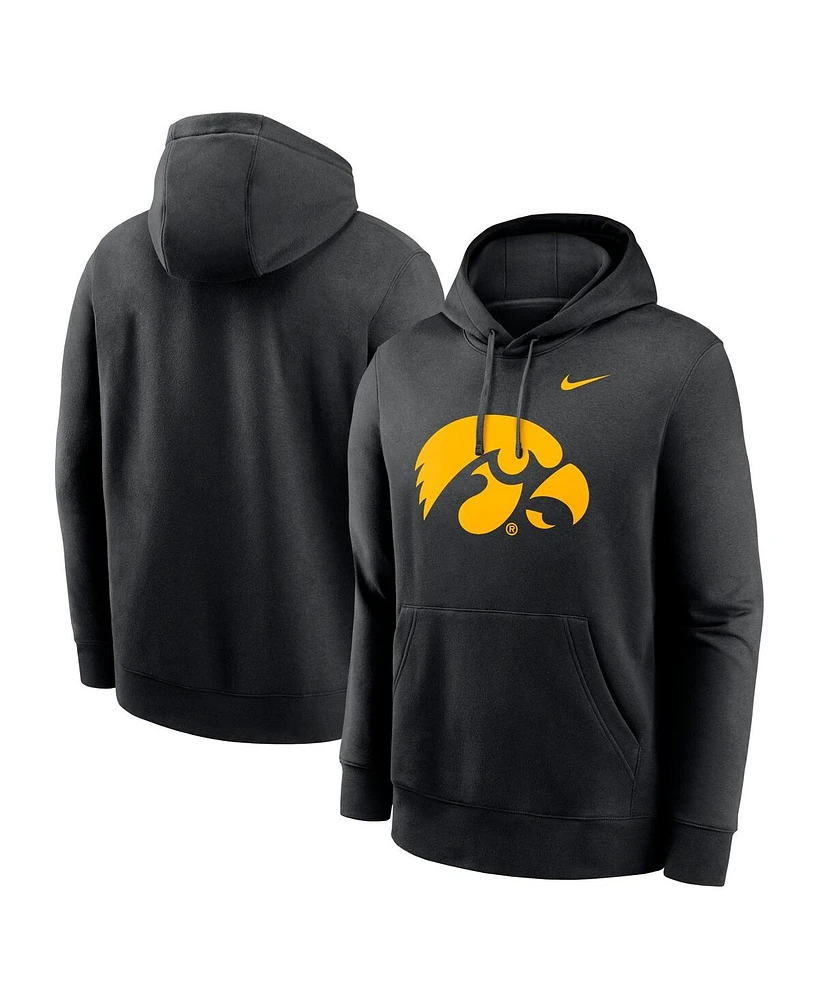 Nike Men's Black Iowa Hawkeyes Primetime Evergreen Club Fleece Pullover Hoodie