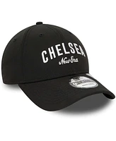 New Era Men's Black Chelsea Wordmark 9FORTY Adjustable Hat