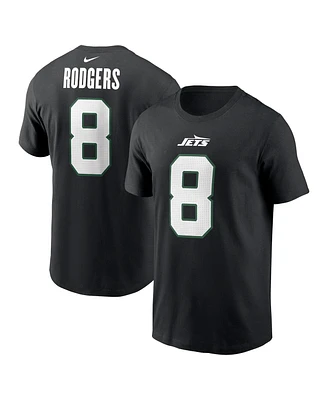 Nike Men's Aaron Rodgers Black New York Jets Name Number T-Shirt