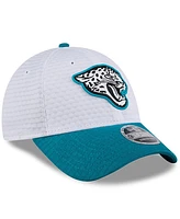 New Era Big Boys and Girls White/Teal Jacksonville Jaguars 2024 Nfl Training Camp 9FORTY Adjustable Hat