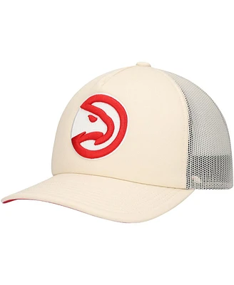 Mitchell & Ness Men's Cream Atlanta Hawks Trucker Adjustable Hat