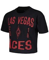 Stadium Essentials Women's Black Las Vegas Aces City Year Cropped T-Shirt