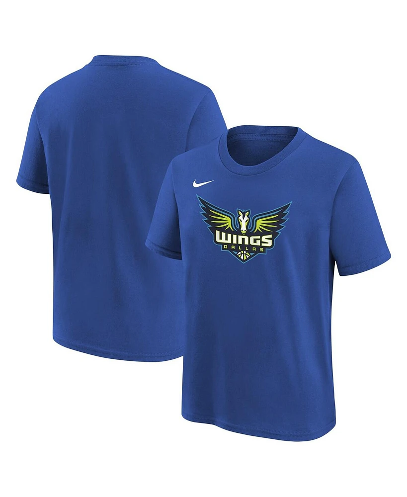 Nike Big Boys and Girls Royal Dallas Wings Essential Logo T-Shirt