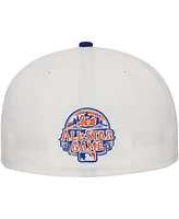 New Era Men's White/Royal York Mets Major Sidepatch 59FIFTY Fitted Hat