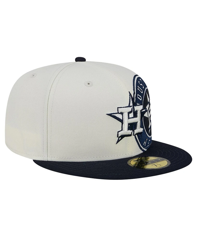 New Era Men's Cream/Navy Houston Astros Lonestar 59FIFTY Fitted Hat