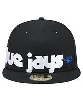 New Era Men's Black Toronto Blue Jays Checkered Undervisor 59FIFTY Fitted Hat