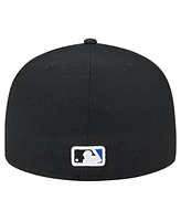 New Era Men's Black York Mets Checkered Undervisor 59FIFTY Fitted Hat