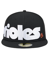 New Era Men's Black Baltimore Orioles Checkered Undervisor 59FIFTY Fitted Hat