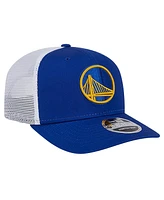 New Era Men's Royal/White Golden State Warriors Trucker 9SEVENTY Coolera Stretch-Snap Hat