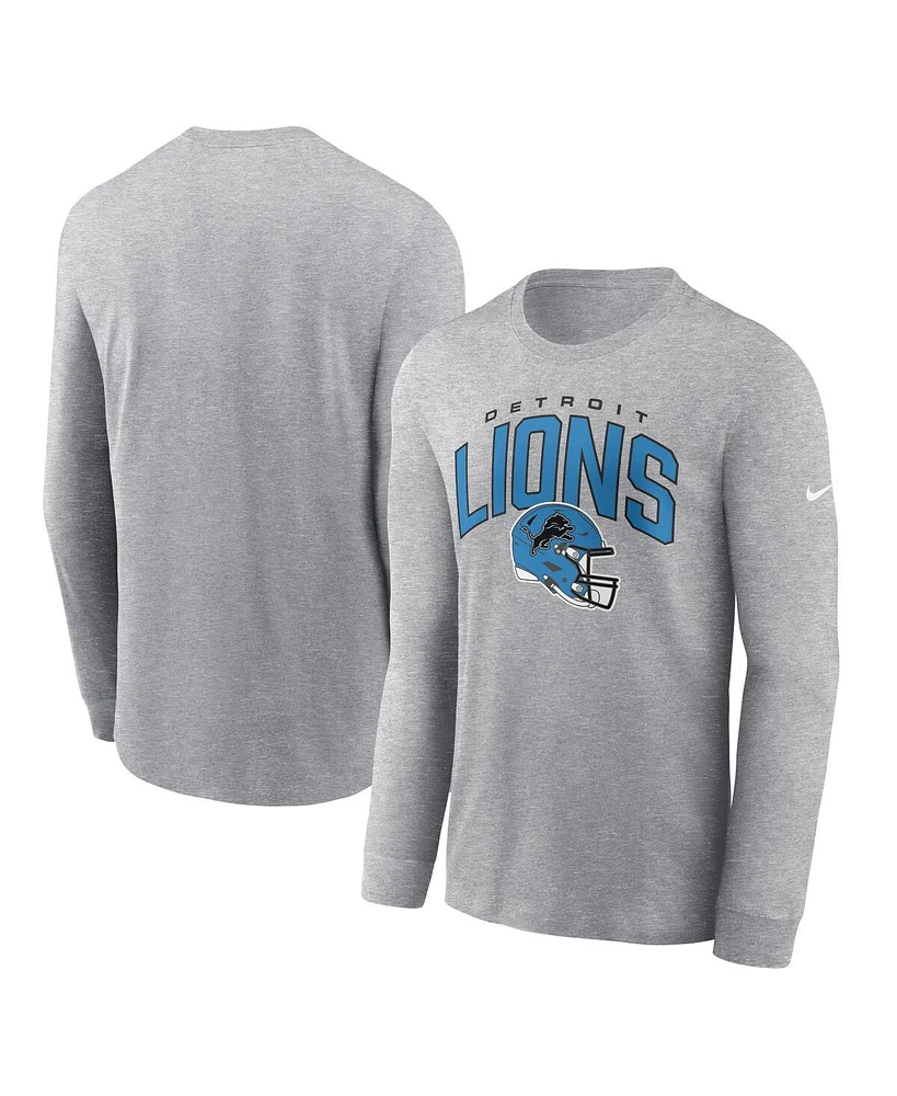 Nike Men's Heather Gray Detroit Lions Essential Long Sleeve T-Shirt