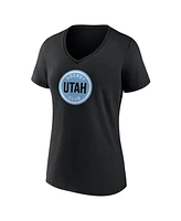 Fanatics Women's Black Utah Hockey Club Draft Logo V-Neck T-Shirt