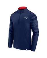 Fanatics Men's Navy New England Patriots Ringer Quarter-Zip Jacket