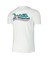 Flomotion Men's and Women's White Usa Swimming Later Gator T-Shirt