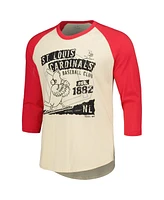 Majestic Men's Cream/Red St. Louis Cardinals Raglan 3/4-Sleeve T-Shirt