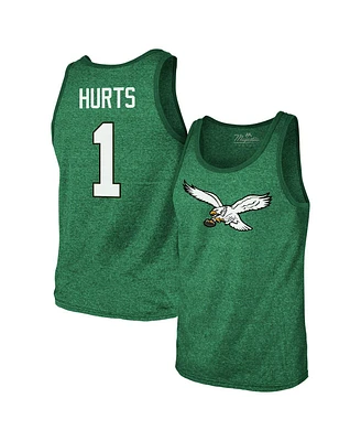 Majestic Men's Threads Jalen Hurts Kelly Green Philadelphia Eagles Tri-Blend Player Name Number Tank Top